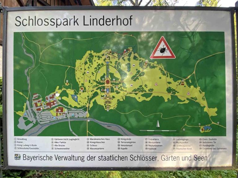 02 Plan Schloss und Schlosspark Linderhof