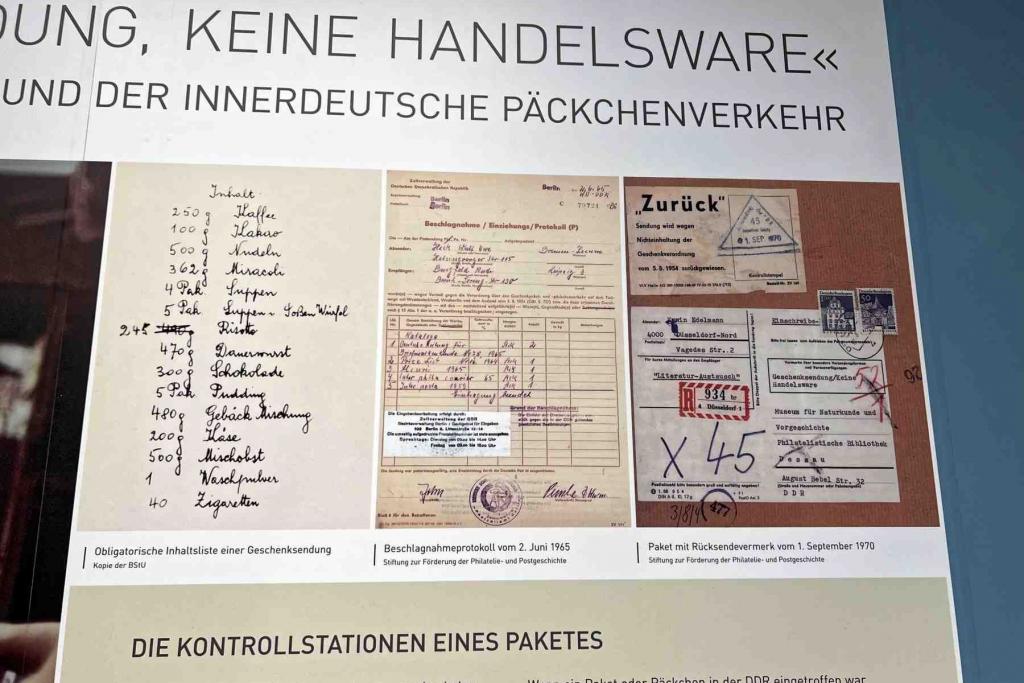Zollmuseum DDR Paketliste