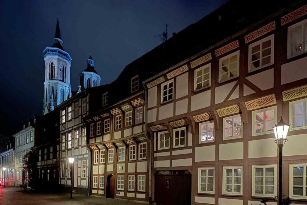 Göttingen Paulinerstraße Fachwerkhäuser Nachtaufnahme