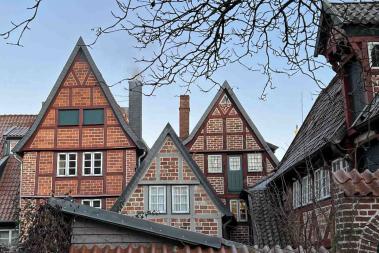 Lüneburg Drei Giebel Blick Fachwerkhäuser 