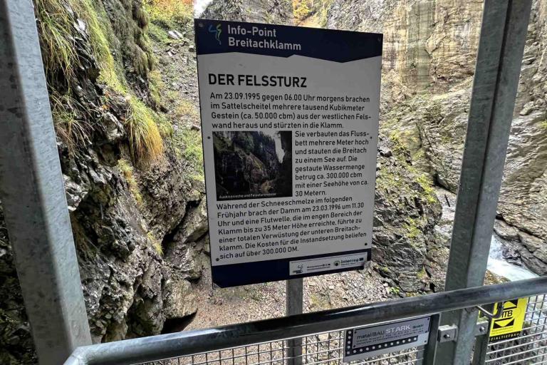 Wanderung Breitachklamm Info Felssturz