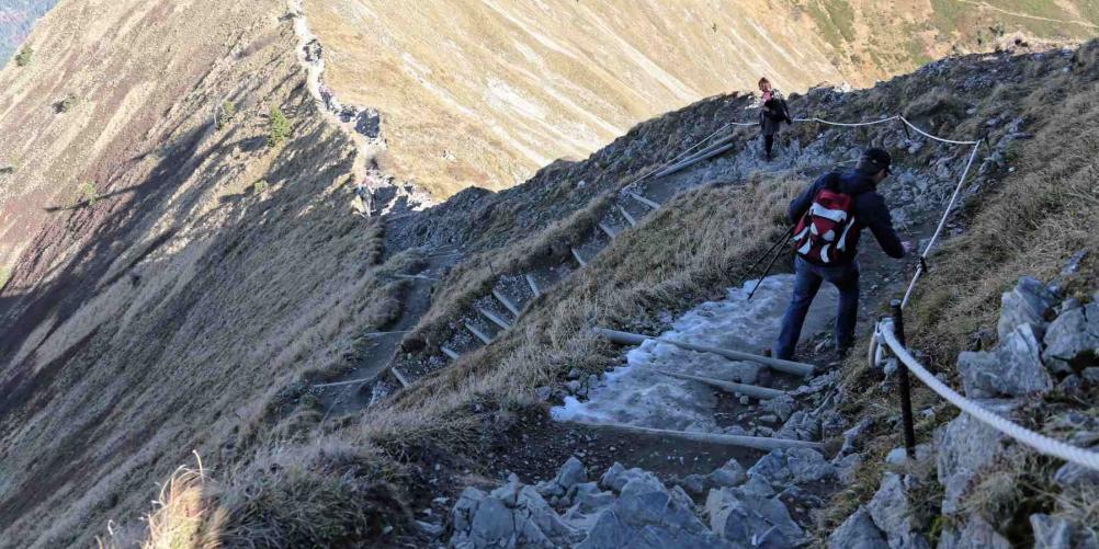 Wanderung Fellhorn Gratweg Einstieg