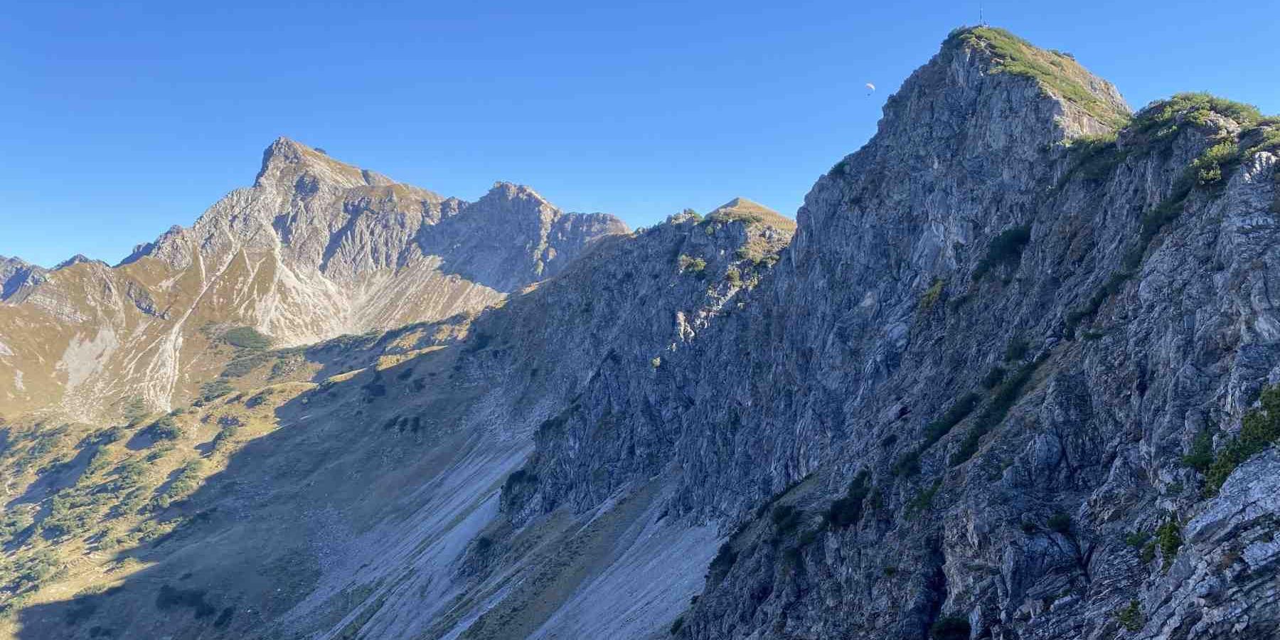 Blick zum Geißalphorn und Nebelhorn