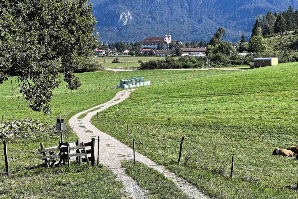  Wanderweg Blick Kloster Schlehdorf