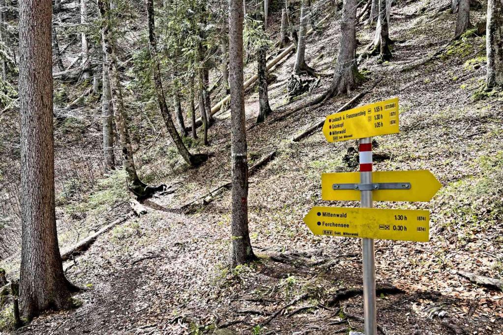 Mittenwald Franzosensteig Wegweiser