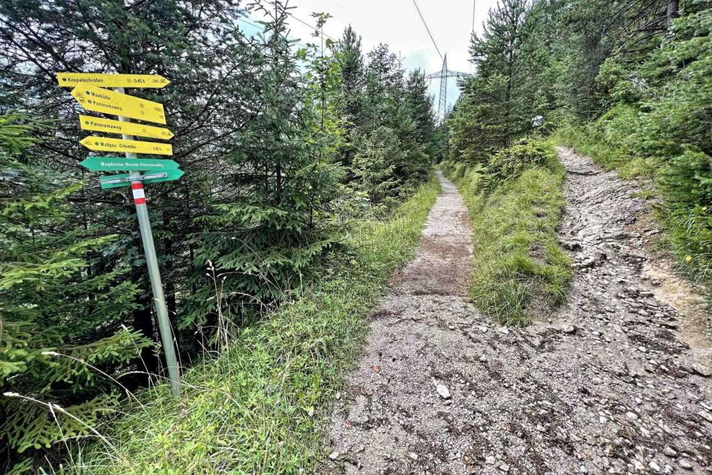 Wanderweg Abzweig Gipfel Krepelschrofen