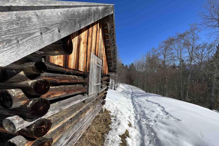 Winterwanderung Eckbau Elmau Heustadl